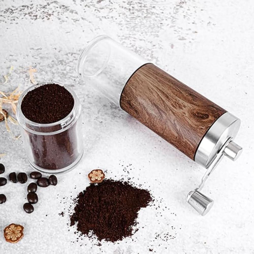 GrindMate – Tragbare Holz Kaffeemühle für Kaffee und Gewürze