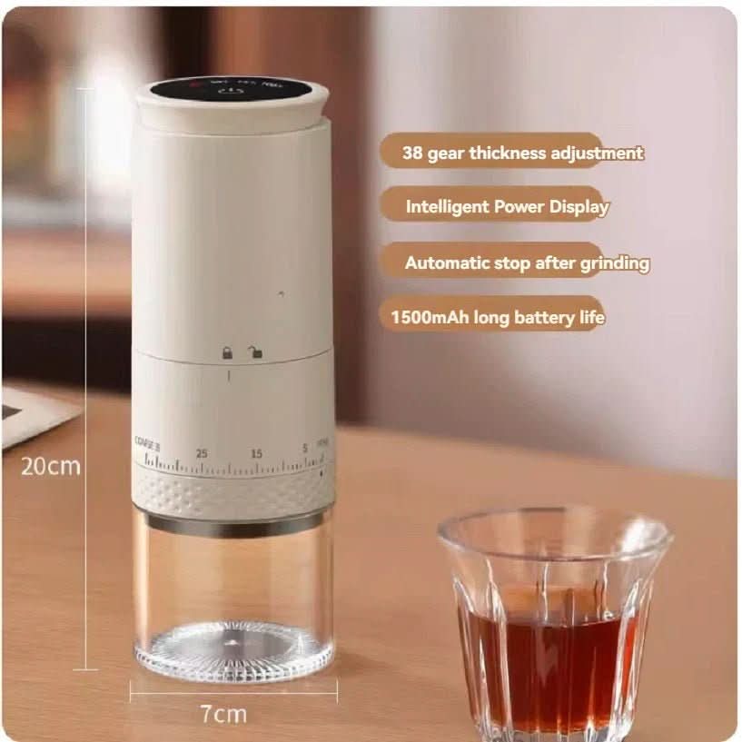 GrindPro – Elektrische Kaffeemühle mit 38 Mahlstufen und USB-C-Ladefunktion