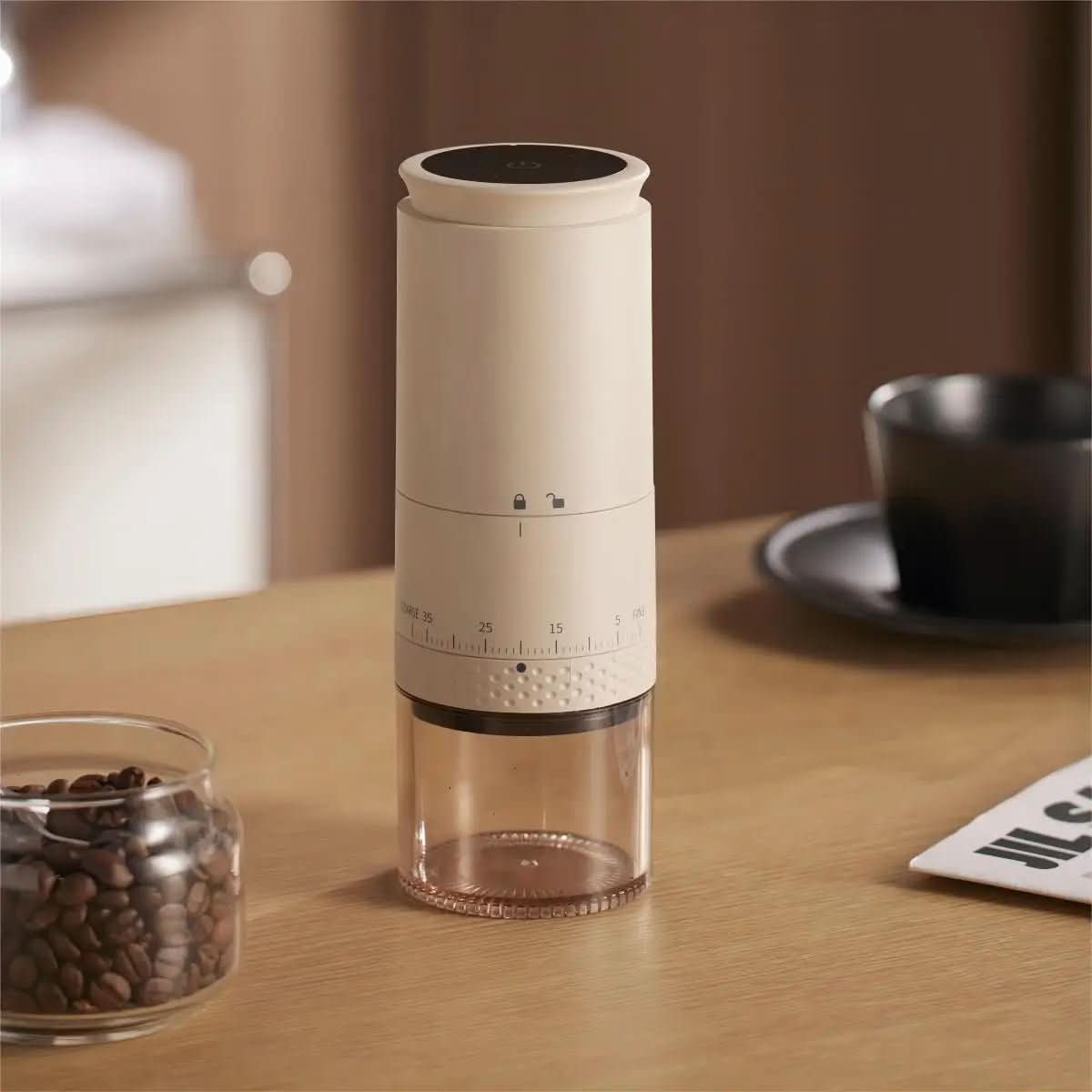GrindPro – Elektrische Kaffeemühle mit 38 Mahlstufen und USB-C-Ladefunktion