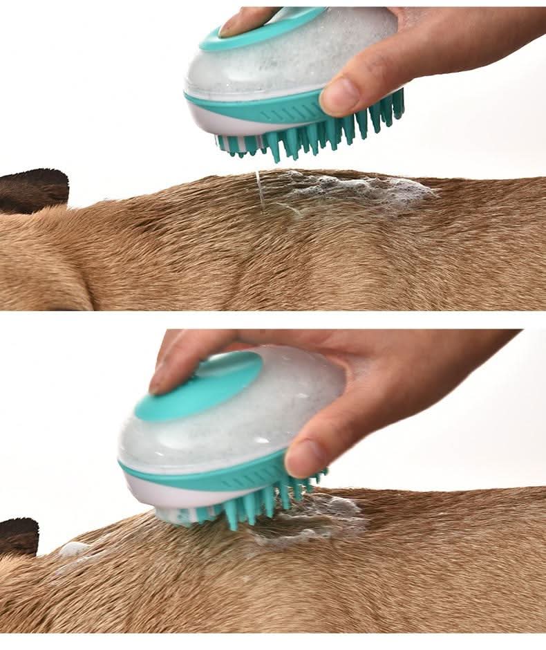 ZORROPET – 2-in-1 Massagebürste Mit Seifenspender Für Entspannte Hundepflege