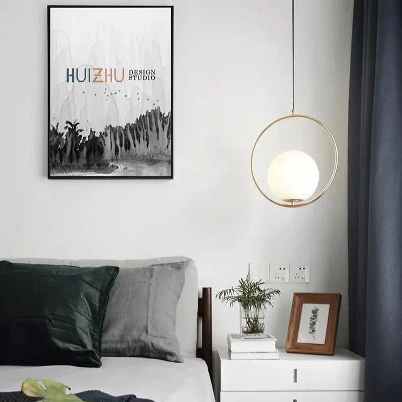 Celise Glas Ball Pendelleuchte Modernes Designlampe Mit Messing- Und Chromakzenten
