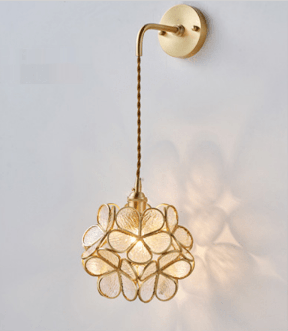 Selene Elegante Glasblumen Kugel Wandleuchte