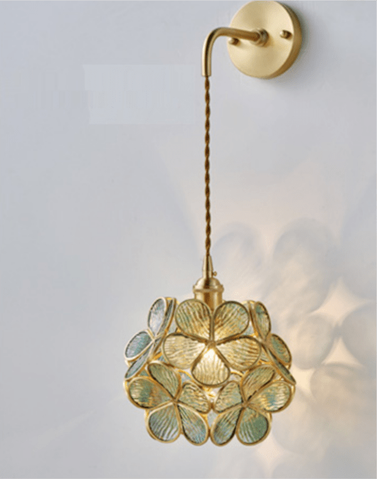 Selene Elegante Glasblumen Kugel Wandleuchte
