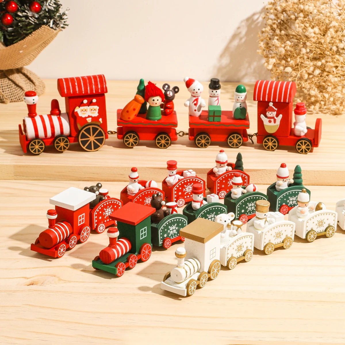 HOLITRAX – Festliche Zug-Weihnachtsdekoration aus Holz und Kunststoff 3
