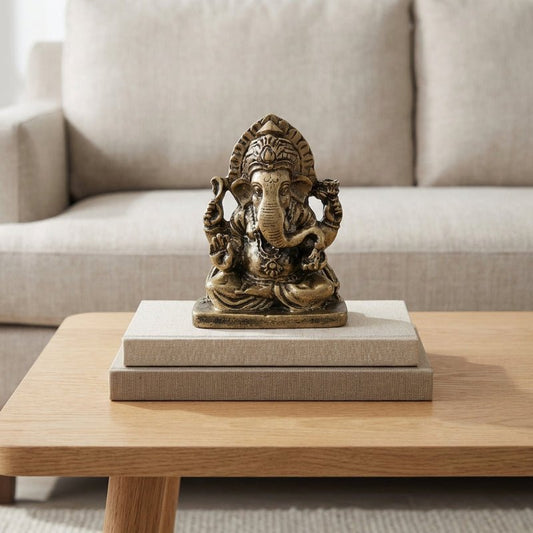 Handgefertigte Ganesha-Skulptur aus Kunstharz – Symbol für Glück und Wohlstand 0