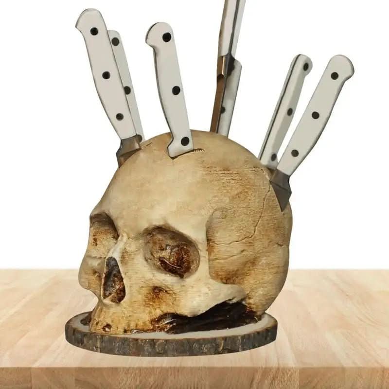 Gotisch Schädel – Handgefertigter Messerhalter Mit Totenkopf-Gestaltung