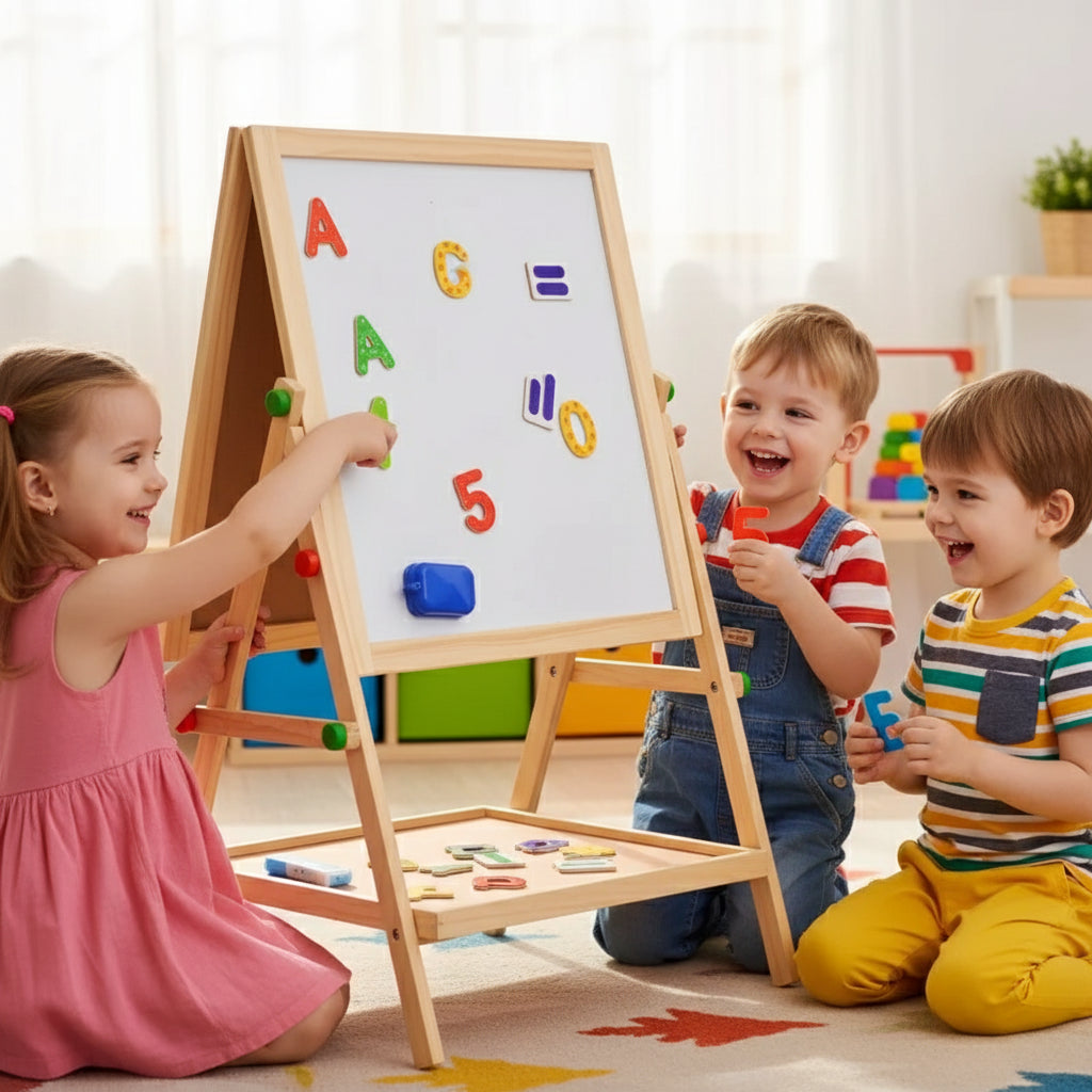 SketchStar Duett – 2-in-1 Staffelei für Kinder – Tafel & Schreibtafel in Einem