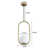 MAELINE Moderne Ovale Messing Pendelleuchte