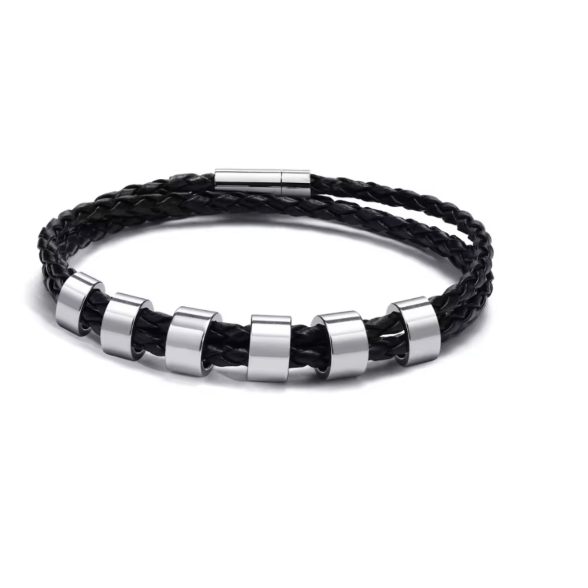 STRAVERO – Herren Geflochtenes Armband mit Personalisierte Namensperlen
