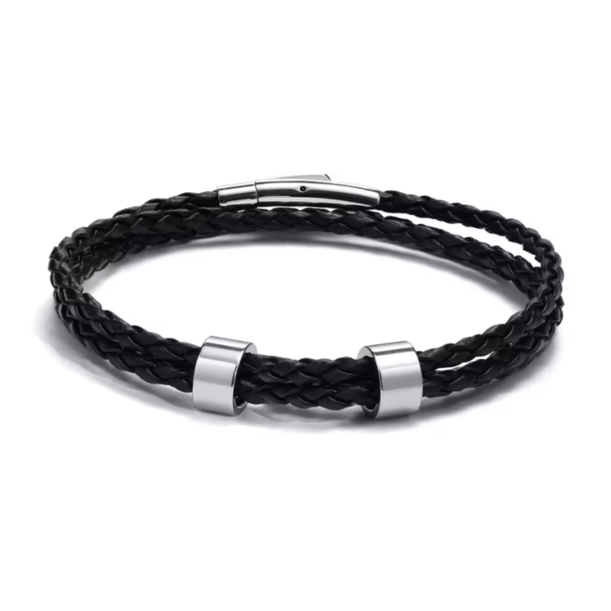 STRAVERO – Herren Geflochtenes Armband mit Personalisierte Namensperlen