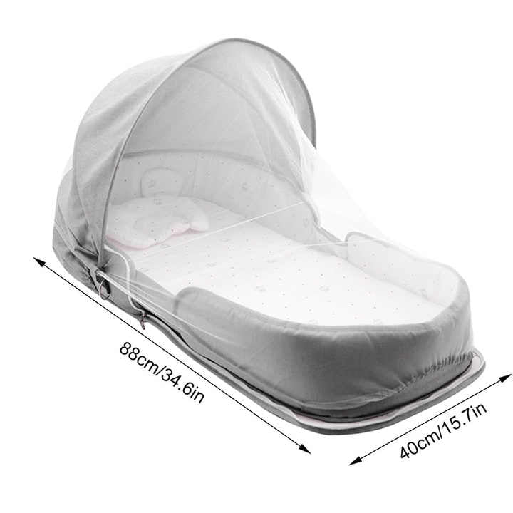 Baby Reisebett mit Wickeltasche – Tragbares 2-in-1 Bett für Unterwegs