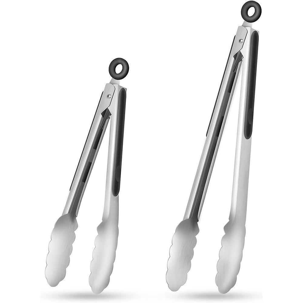 Hochwertige Edelstahl Grillzange mit Ergonomischem Silikongriff - 22,86 cm & 30,48 cm 1