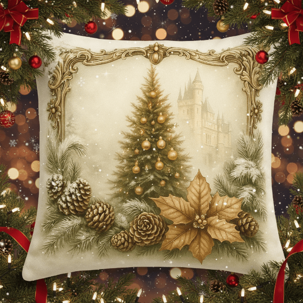 HollyPlush - Festliche Samtkissenbezüge mit Weihnachtsmotiven für Sofakissen 1