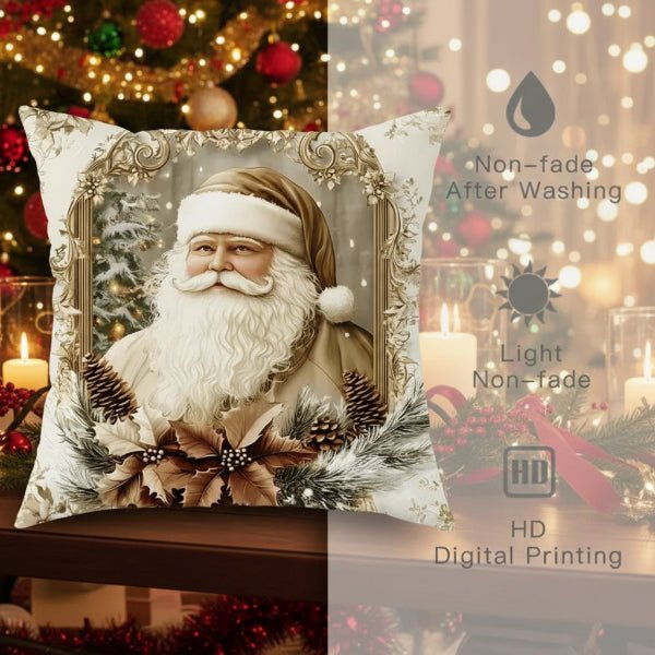 HollyPlush - Festliche Samtkissenbezüge mit Weihnachtsmotiven für Sofakissen 5
