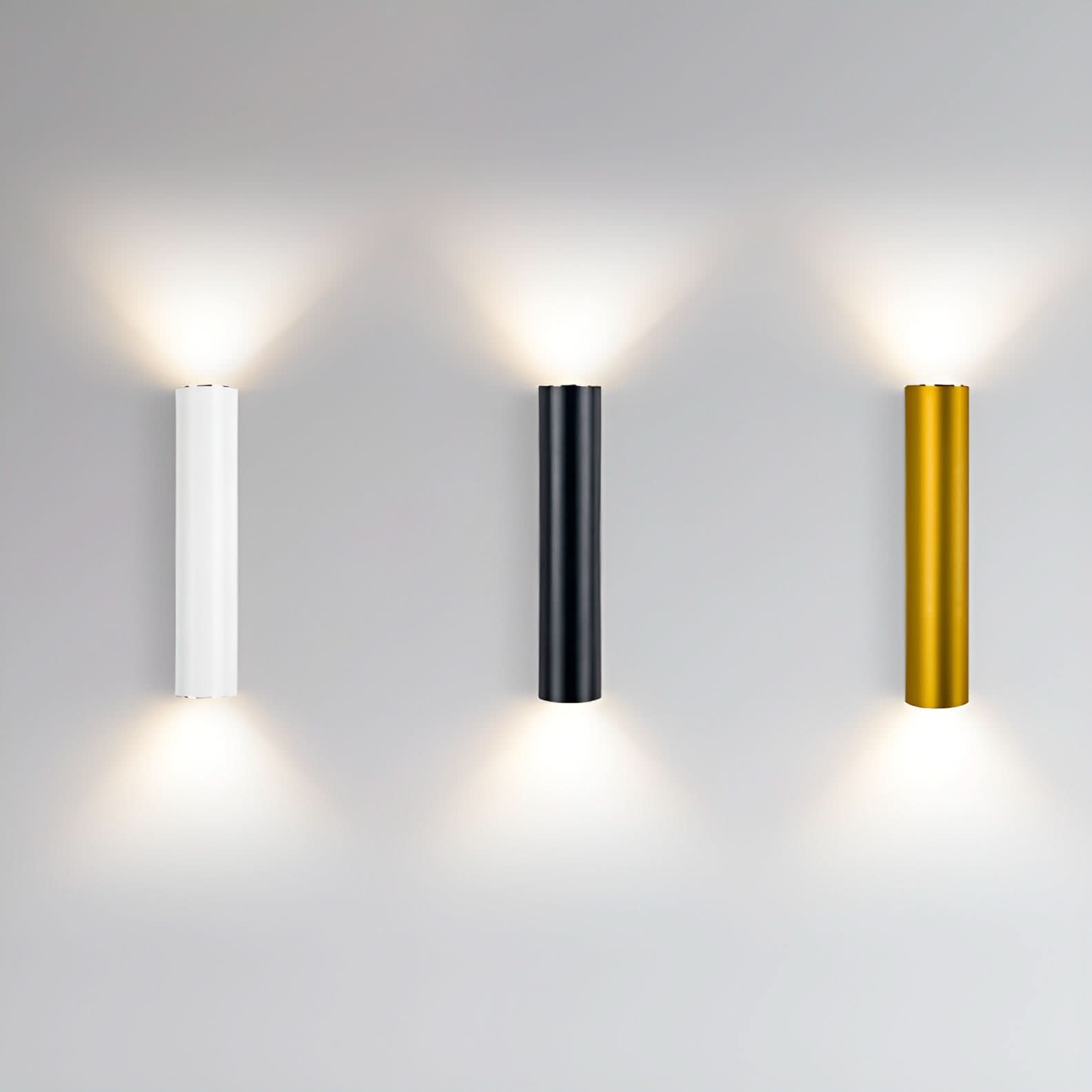 AILA Premium Wandleuchte Aluminium Goldton Modernes Design Elegante Zweifache Lichtfunktion