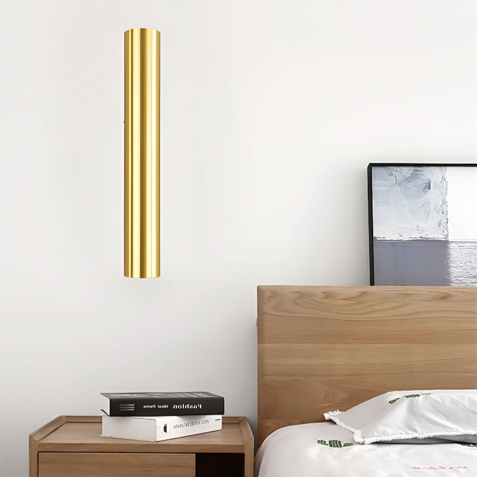 AILA Premium Wandleuchte Aluminium Goldton Modernes Design Elegante Zweifache Lichtfunktion