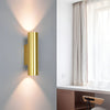 AILA Premium Wandleuchte Aluminium Goldton Modernes Design Elegante Zweifache Lichtfunktion