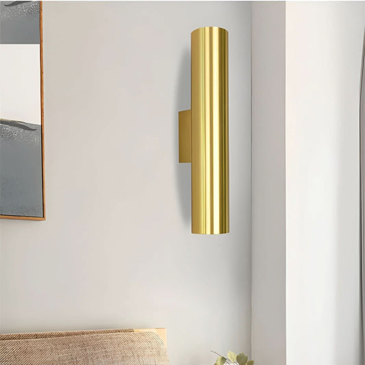 AILA Premium Wandleuchte Aluminium Goldton Modernes Design Elegante Zweifache Lichtfunktion