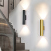 AILA Premium Wandleuchte Aluminium Goldton Modernes Design Elegante Zweifache Lichtfunktion