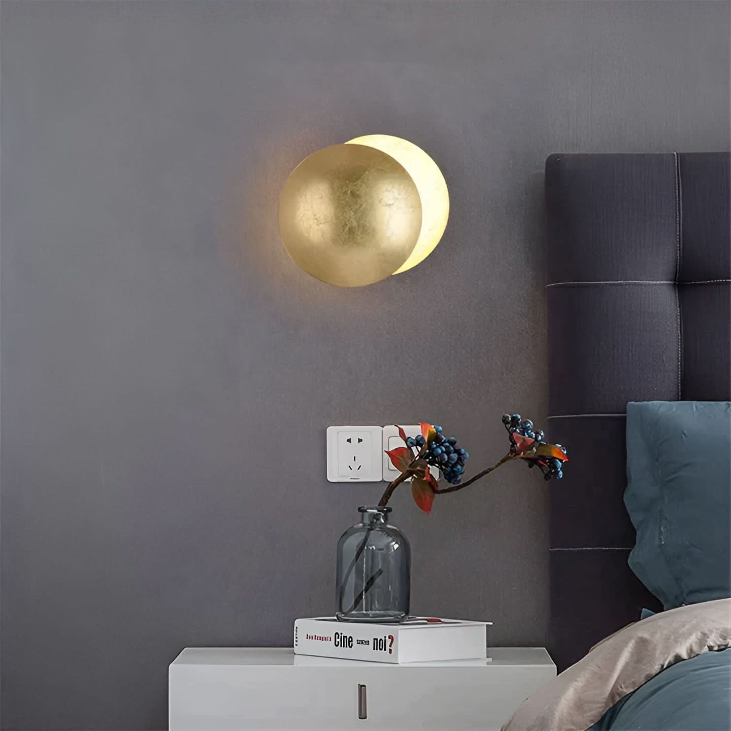 ANASTASIA LED-Wandleuchte Drehsystem 360 Grad Aluminium Mondphasen Beleuchtung