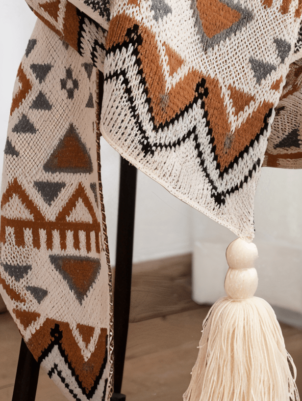 VIVIDLOOM – Geometrische Boho-Stil Fleece-Decke