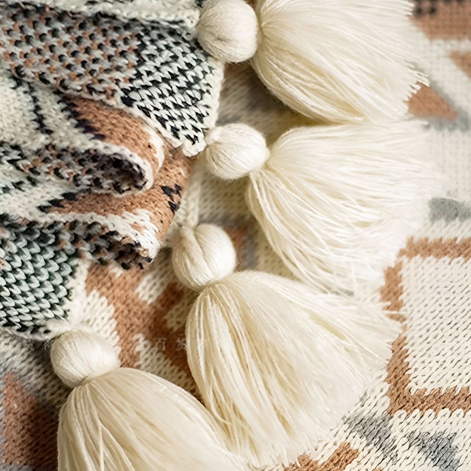 VIVIDLOOM – Geometrische Boho-Stil Fleece-Decke