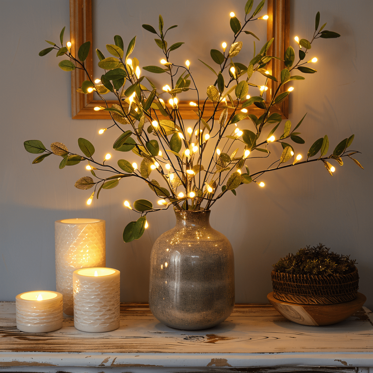 Ophelia LED Zweig Mit Glitzernden Lichtern 70 cm Lang