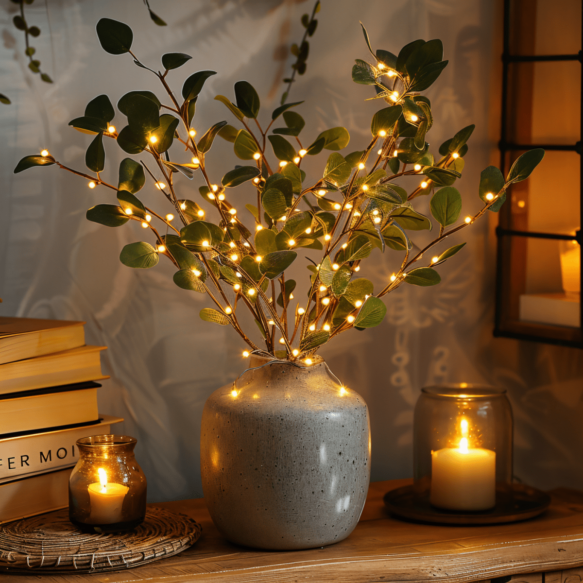 Ophelia LED Zweig Mit Glitzernden Lichtern 70 cm Lang