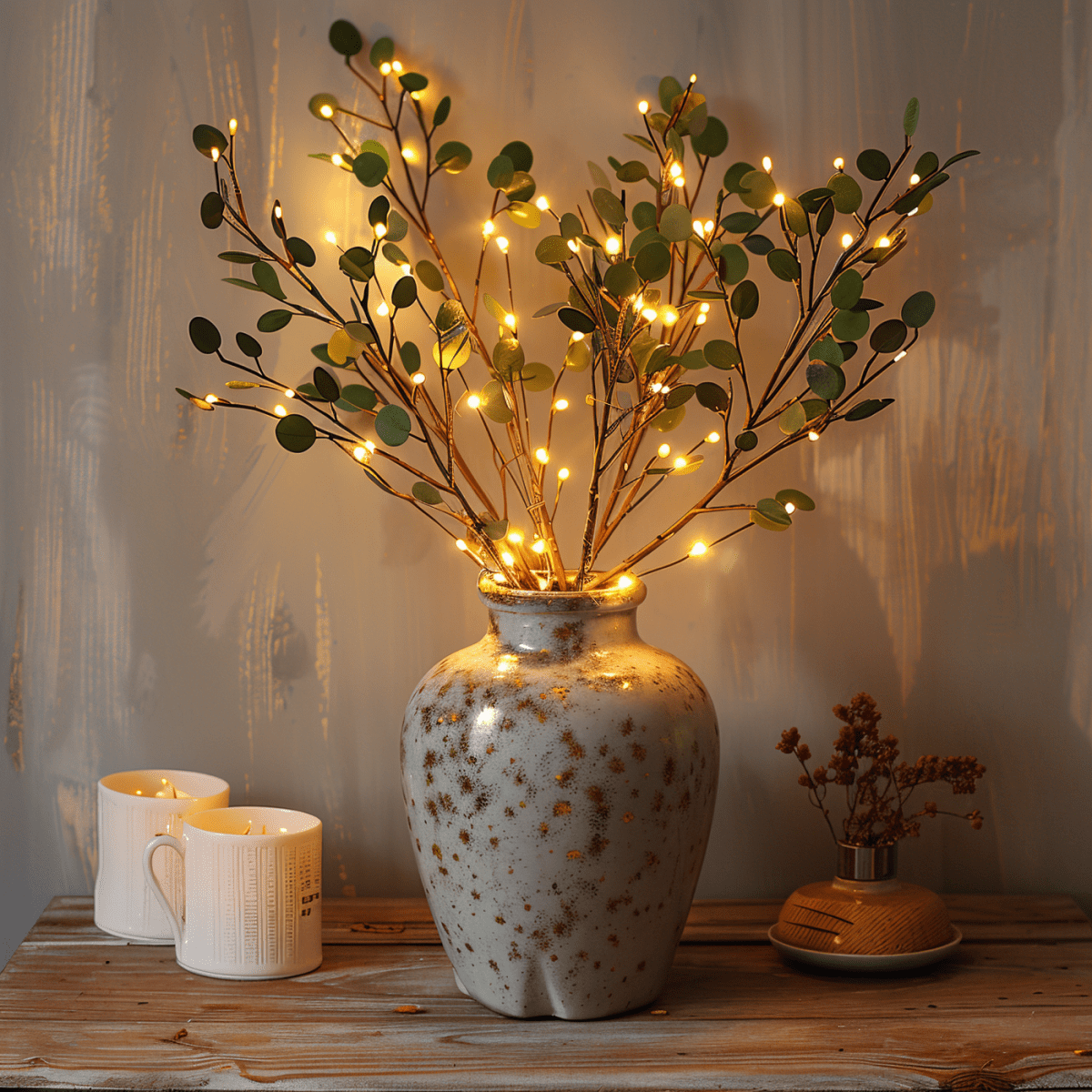 Ophelia LED Zweig Mit Glitzernden Lichtern 70 cm Lang