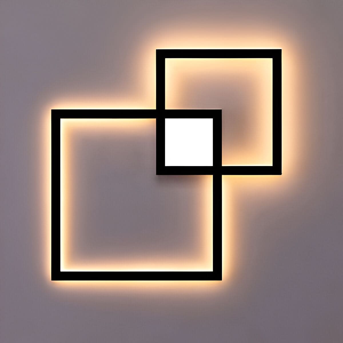 FLEUR Moderne Energieeffiziente LED-Wandleuchte Quadratisch Metall-Finish Raumakzent Beleuchtung