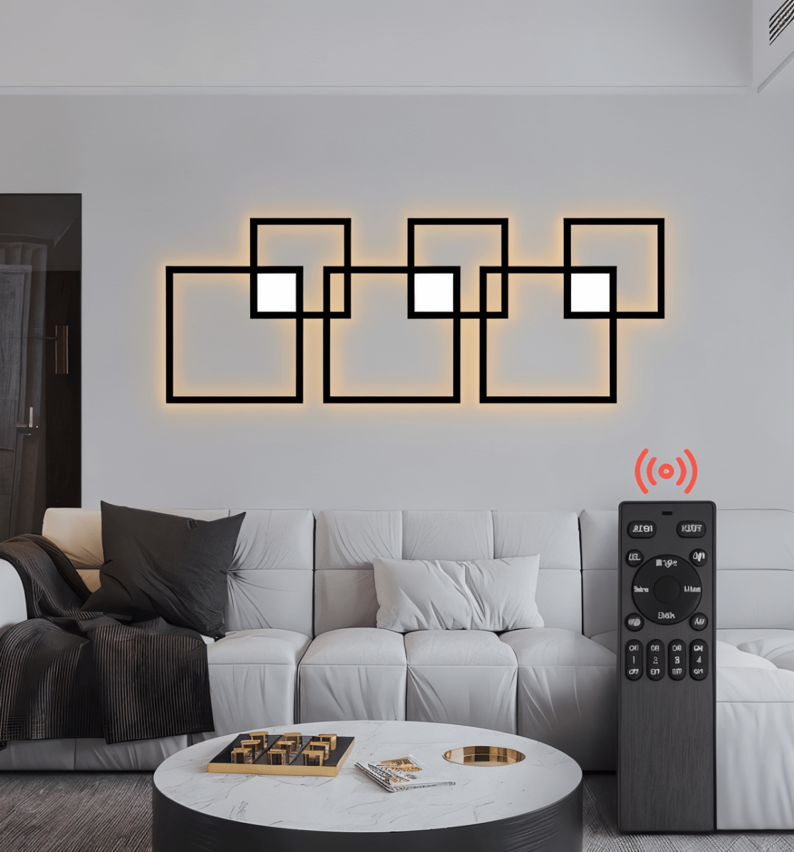 FLEUR Moderne Energieeffiziente LED-Wandleuchte Quadratisch Metall-Finish Raumakzent Beleuchtung
