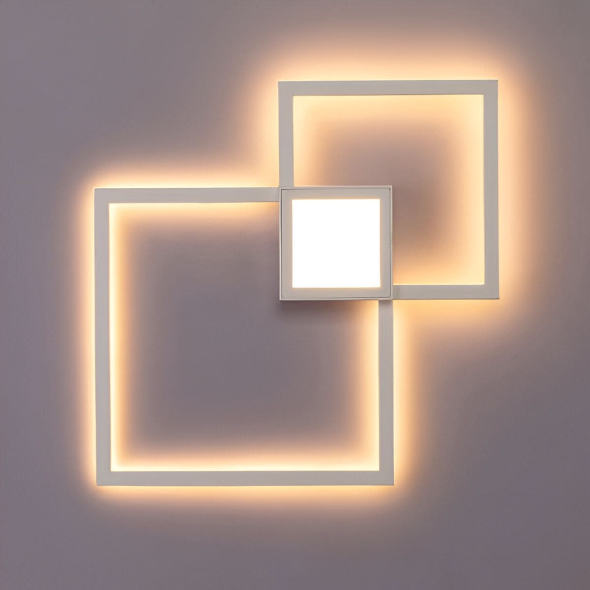 FLEUR Moderne Energieeffiziente LED-Wandleuchte Quadratisch Metall-Finish Raumakzent Beleuchtung