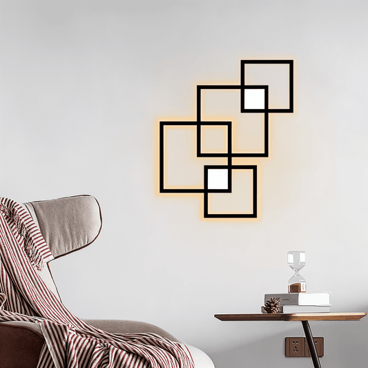 FLEUR Moderne Energieeffiziente LED-Wandleuchte Quadratisch Metall-Finish Raumakzent Beleuchtung