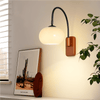 Ora Leuchte Mit Khakifarbenem Glasschirm Und LED-Beleuchtung