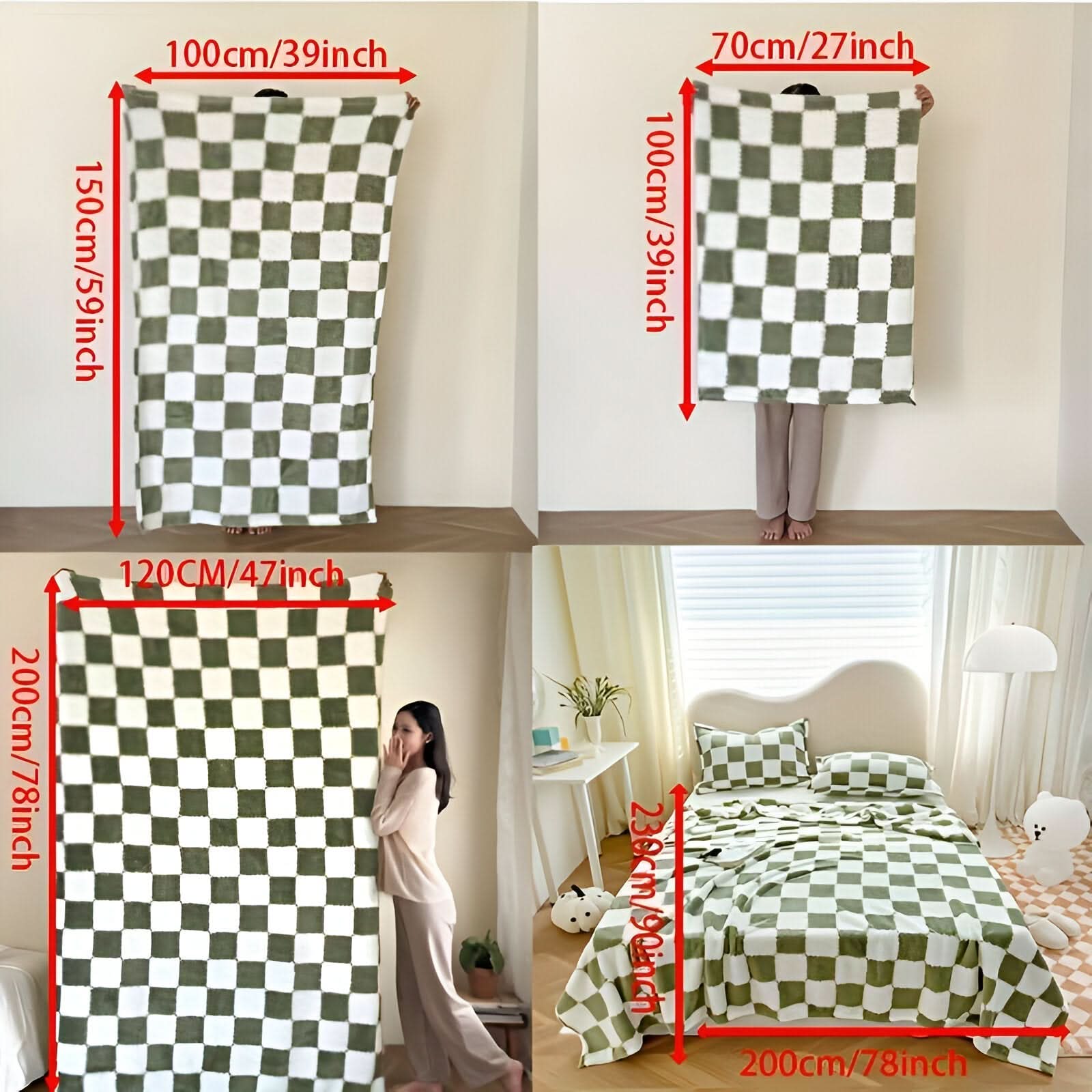 SNUGSPOT – Bunt Karierte Flausch Decke