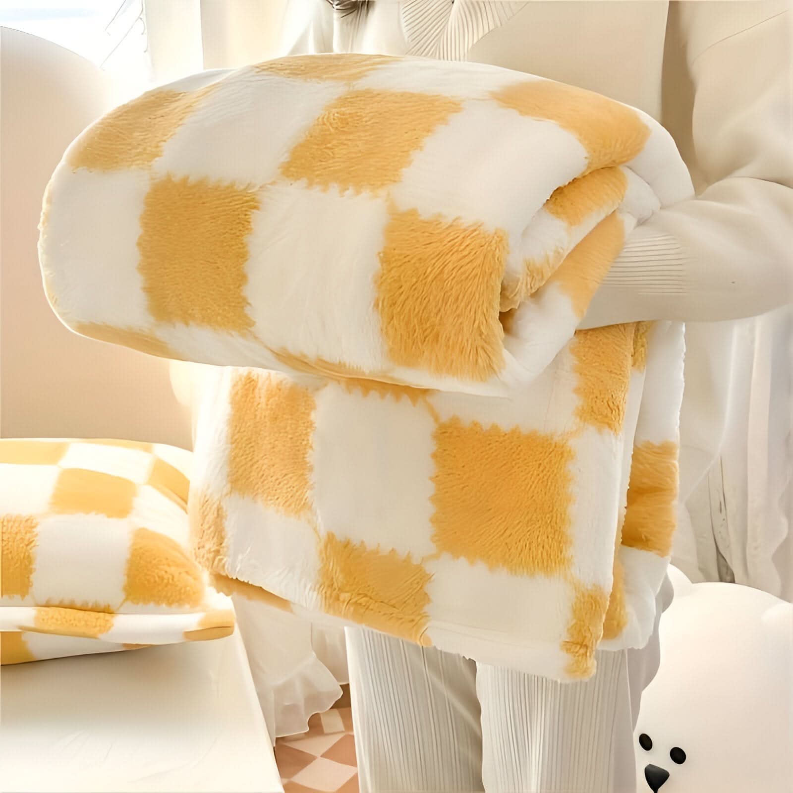 SNUGSPOT – Bunt Karierte Flausch Decke