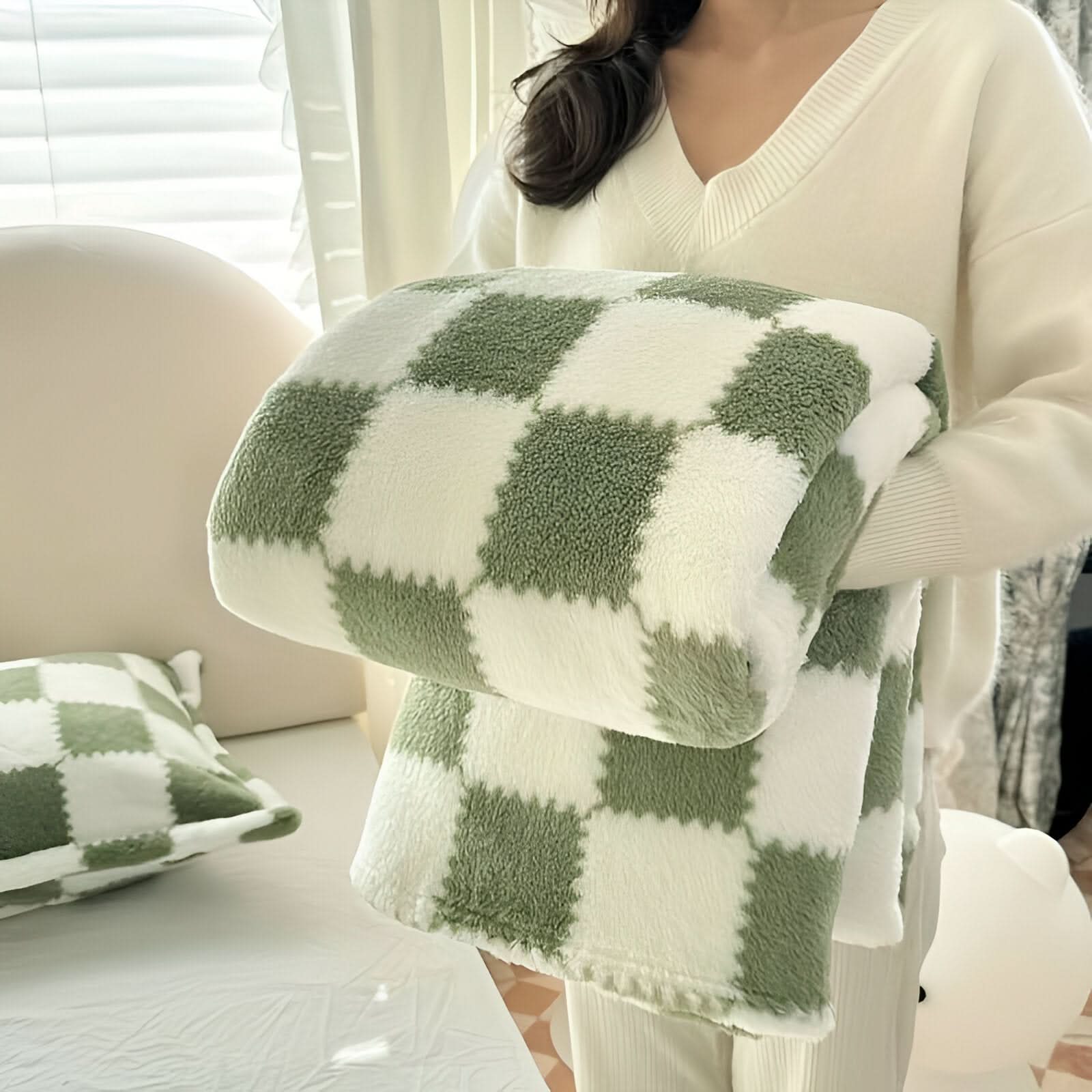 SNUGSPOT – Bunt Karierte Flausch Decke