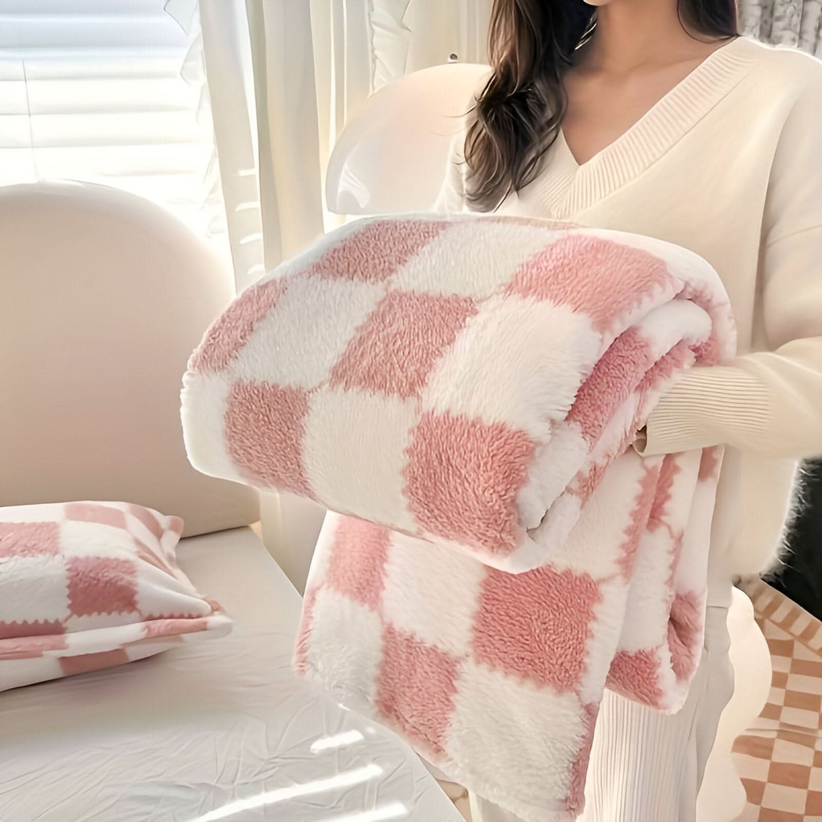 SNUGSPOT – Bunt Karierte Flausch Decke