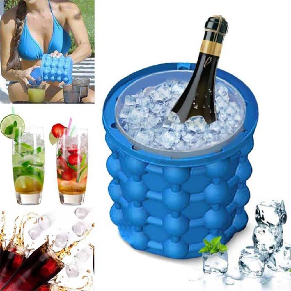 Eiswürfel Hersteller – 2-in-1 Eiswürfelbehälter & Getränkekühler Für Kleine Gefrierfächer