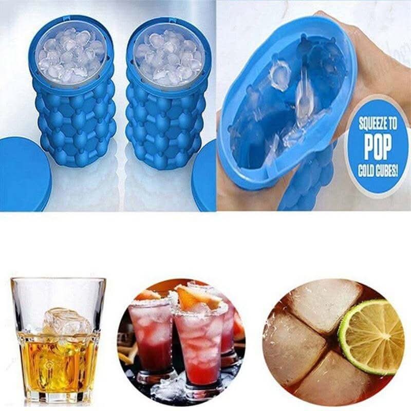 Eiswürfel Hersteller – 2-in-1 Eiswürfelbehälter & Getränkekühler Für Kleine Gefrierfächer