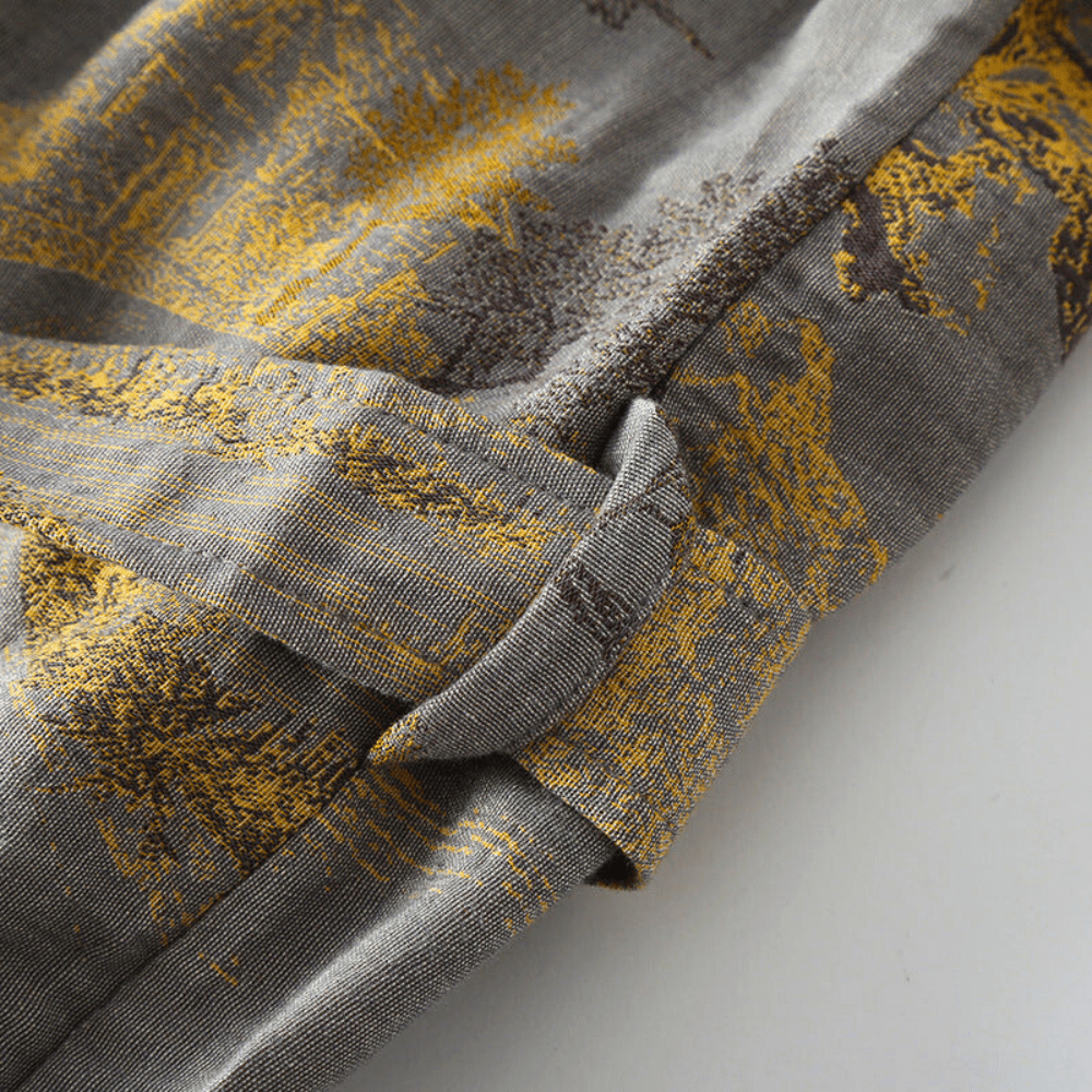 Kimono Baumwolle Gaze Bademantel – Retro Bademantel im Unisex-Gestaltung