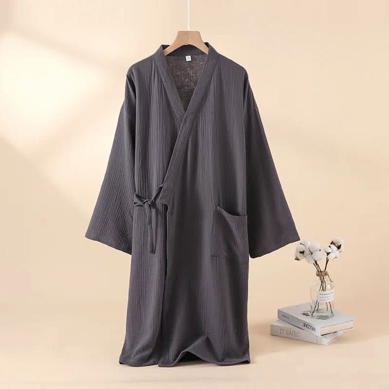 ZenGewebe Baumwoll Kimono | Atmungsaktiver Bademantel | Unisex | Leicht & Elegant Zuhause Wellness