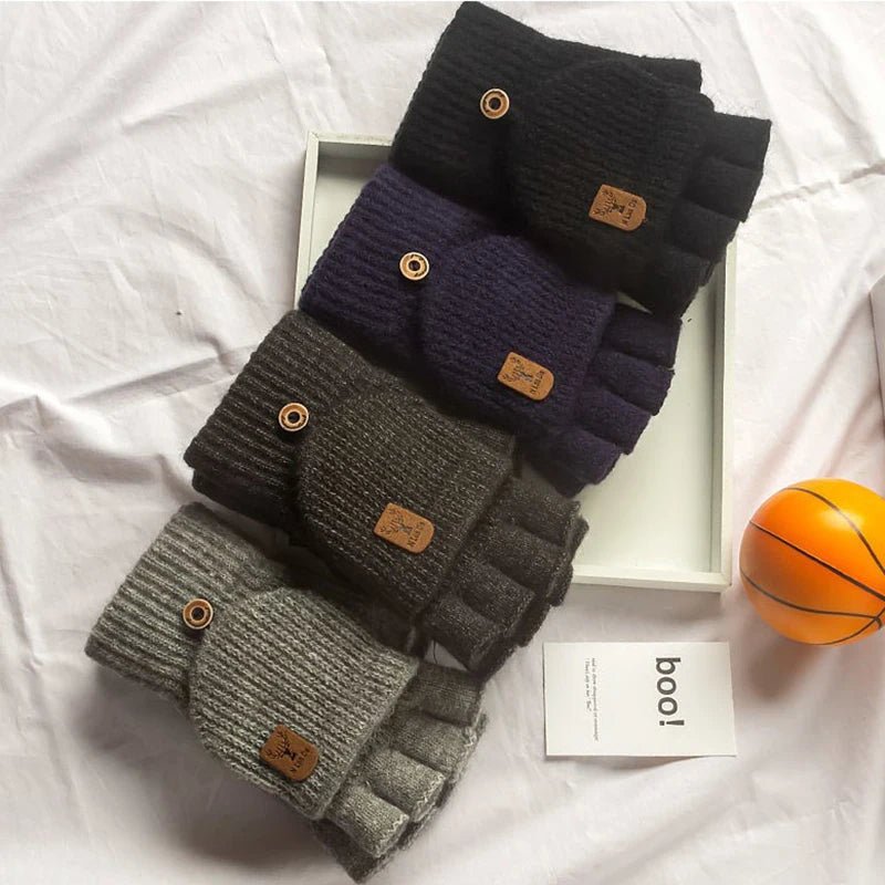 Kuschelige, gestrickte, fingerlose Handschuhe – Touchscreen-kompatibel – Warme Winterbekleidung 5