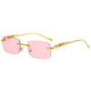 LEOVUE – Randlose Leopardenkopf-Sonnenbrille mit UV400-Schutz