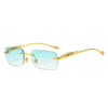 LEOVUE – Randlose Leopardenkopf-Sonnenbrille mit UV400-Schutz