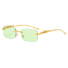 LEOVUE – Randlose Leopardenkopf-Sonnenbrille mit UV400-Schutz