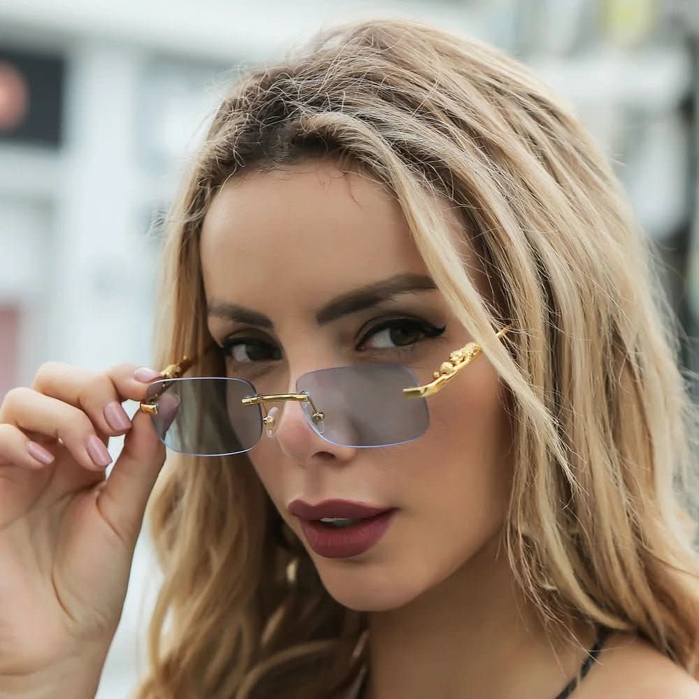 LEOVUE – Randlose Leopardenkopf-Sonnenbrille mit UV400-Schutz