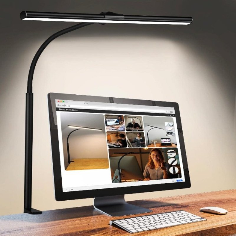 LUMIFLEX – Verstellbare LED-Schreibtischlampe mit 25 Beleuchtungsmodi und Klemme 0
