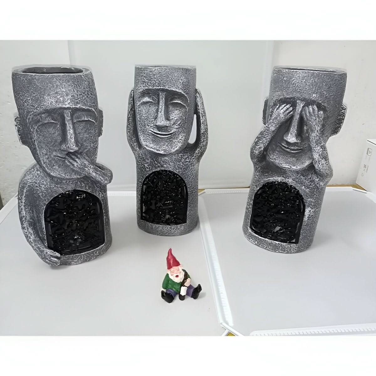 Magisch Trio – Solar-Harz Gartenstatuen für Bezaubernde Atmosphäre