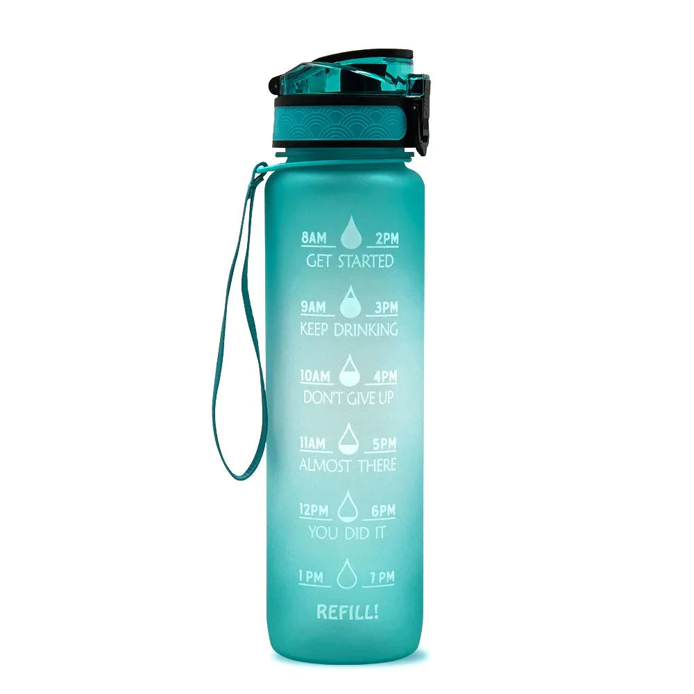 Motivations-Wasserflasche mit Zeitangaben